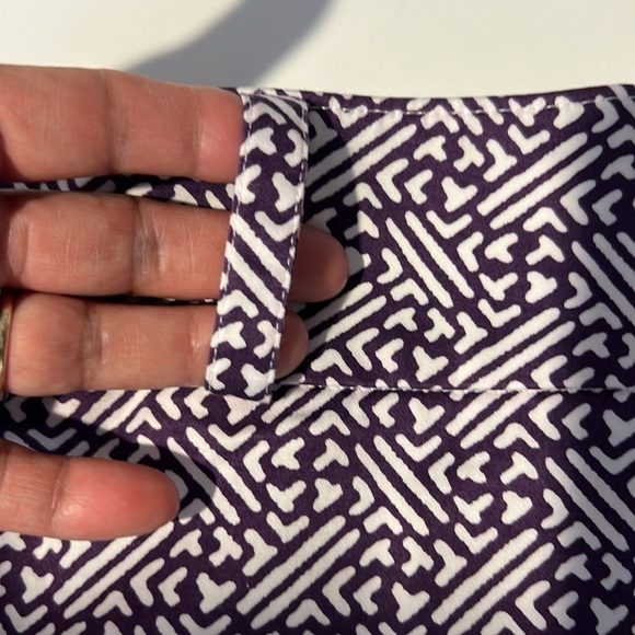 Talbots Womens Purple Print Capri Pants Size 14 Petite - Picture 3 of 11